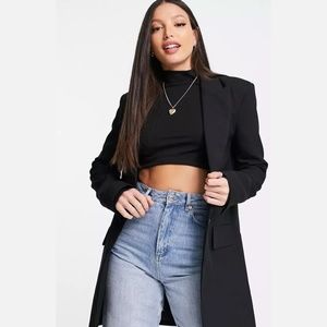ASOS Tall long line blazer jacket in black